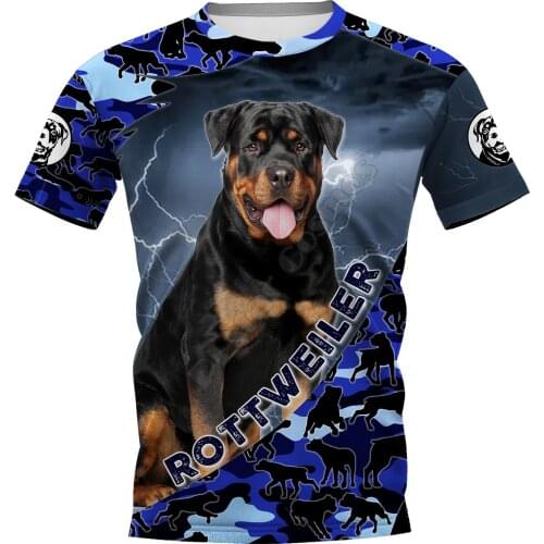Rottweiler 3D Printed t shirts women for men Summer Casual Tees Short Sleeve T-shirts Short Sleeve Drop Shipping 07