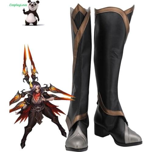 Game LOL 2020 High Noon Irelia Black Shoes Cosplay Long Boots Newest Custom Made For Female Male CosplayLove