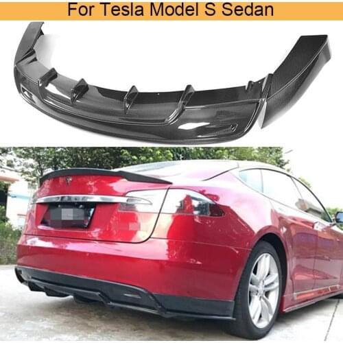 Carbon Firber Rear Bumper Diffuser Lip Splitters For Tesla Model S Sedan 4-Door 2012-2017 Car Rear Bumper Diffuser Splitters