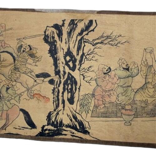 Chinese Old Picture Paper "Figure Painting " Long Scroll Painting Long Scroll Drawing