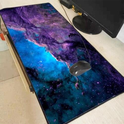 XGZ Large Size Computer Gamer Mouse Pad PC Laptop Mousepad Rubber Gaming Desk Mat with Locking Edge Outer Space Stars Nebulae