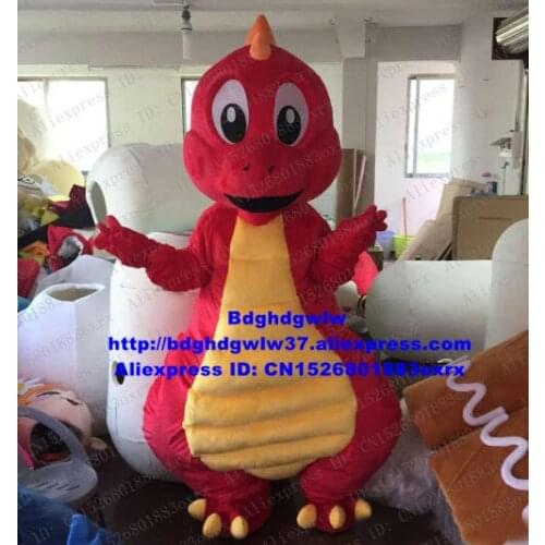 Red Tyrannosaurus Iguanodon Dinosaur Dino Mascot Costume Adult Cartoon Character Outfit Suit Put On Nice Fancy High-end zx761