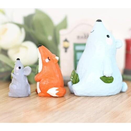 Creative cute set animal ornaments resin material succulent plant flower pot decoration accessories office desktop decoration