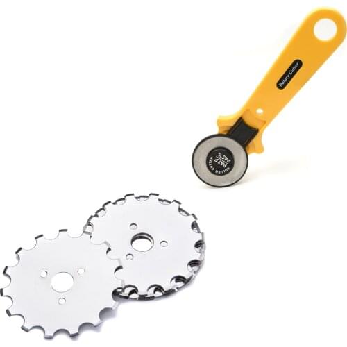 10Pcs 45mm Dotted Line Dashed Rotary Cutter Blades Patchwork Leather Paper Spare Circular Blade Fit Olfa + 45mm Rotary Cutter