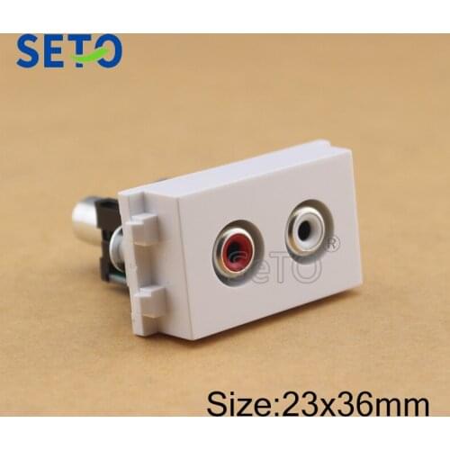 SeTo 128 Type Red & White Audio Video Module Female To Female Directly Plug Audio Keystone For Wall Plate Socket