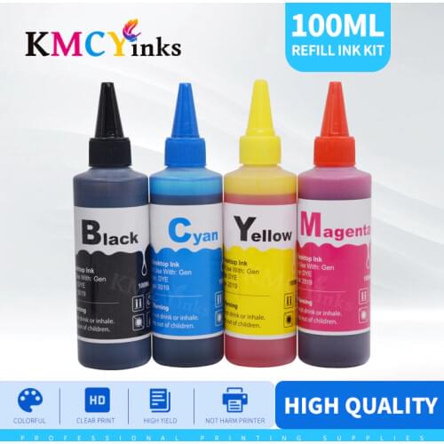 KMCYinks 100ml Bottle Ink Refill Ink Kit For HP 901 XL 901xl Officejet 4500 J4500 J4540 J4550 J4580 J4640 Inkjet Printer Ink