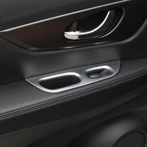 For Nissan x-Trail T32 Rogue 2014 2015 2016 2017 2018 ABS Matte Door Window glass Lift Control Switch Panel Cover Trim 4pcs