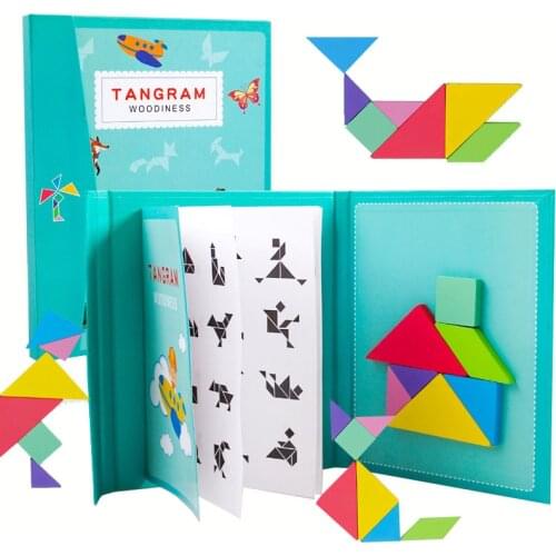 New Kids Magnetic 3D Puzzle Jigsaw Tangram Thinking Training Game Baby Montessori Learning Educational Wooden Toys for Children