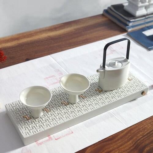 New Chinese Style Simple Zen Tea Making Teapot Tea Bowl Tray Ceramic Tea Set Home Living Room Hotel Restaurant Study Decorations