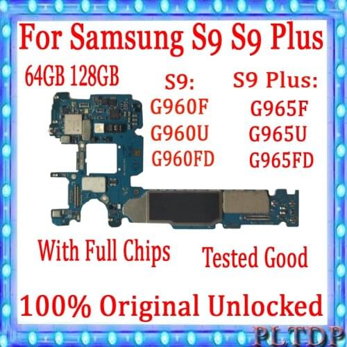 Original unlock For Samsung Galaxy S9 PLUS G965F G965FD G965U Motherboard For G960F G960FD G960U Logic Board With Chips Plate