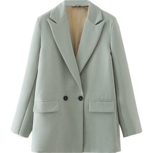 Autumn Women Jacket Solid 9 Colors Chic Blazer Coat Fashion Elegant Female Jaqueta Pockets Casual Notched Collar OL Style C2176