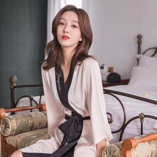 Женские шелковые халаты Qubilah China At AliExpress