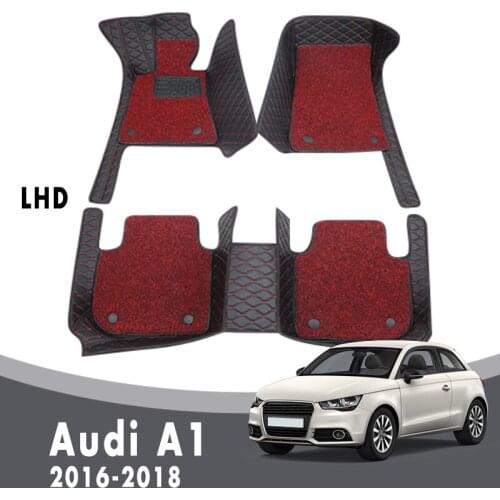 Luxury Double Layer Wire Loop Carpets For Audi A1 2018 2017 2016 Car Floor Mats Interior Accessories Custom Protector Covers