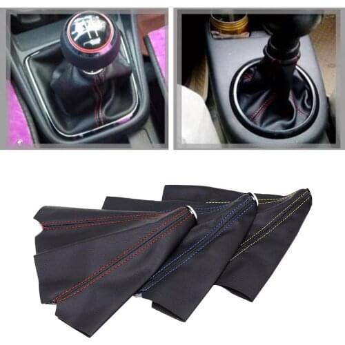 Gear Shift Boot PU Leather Manual Shift Knob Waterproof Shifter Boot Cover Gaiter Universal for Most Vehicles