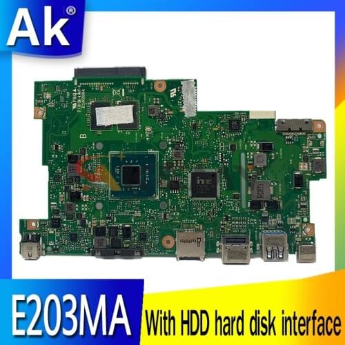 With 4G RAM + With HDD hard disk interface 4 cores CPU Laptop Motherboard For ASUS E203M E203MA Notebook mainboard test OK