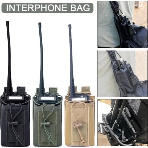 Tactical Hiking Camping Pouch Military Hunting Molle Radio Walkie Talkie Holder Bag Multifunctional Pouch Walkie Talkie Pocket