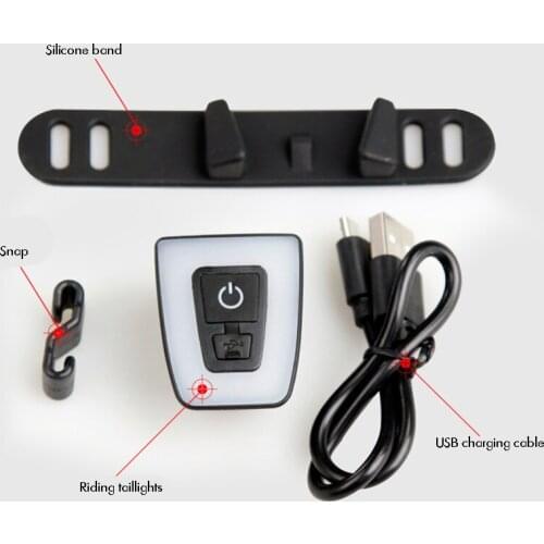 Bike Tail Light with Mount Band, Bike Light USB Rechargeable, LED Bicycle Rear Light, Waterproof Helmet Light, 3 Light Modes