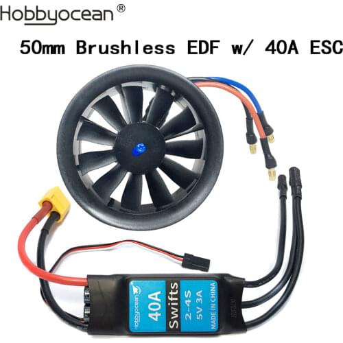 Hobbyocean 50mm EDF Duct Fan 4900KV 4300KV 11 Propeller Brushless Motor RC Parts Airplane