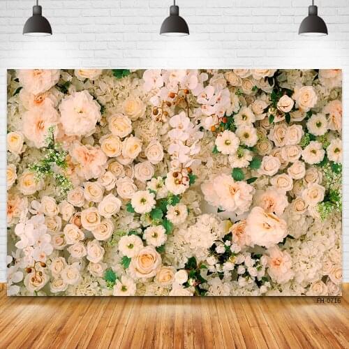 Flowers Floral Valentines Day Photo Backdrops Props Vinyl Cloth Background for Wedding Lovers Portrait Baby Shower Photography