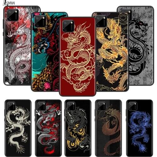 Oriental Mystic Dragon For OPPO Realme Narzo 20 C2/3/11/12/15/17 X2 X3 X7 XT X50 Q2 Q2i V3 V5 V15 Pro Black TPU Phone Case