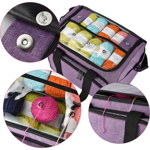 Knitting Needles Sewing Set Crochet Hooks Thread Yarn Storage Bag DIY Organizer Holder Wool Crochet Hooks DIY Storage Bag