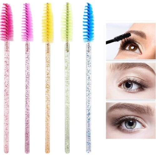 High Quality Eyelashes Spoolie Brushes Disposable Plastic Handle Makeup Brush Comb Mascara Eye Lash Extension Professional Tools