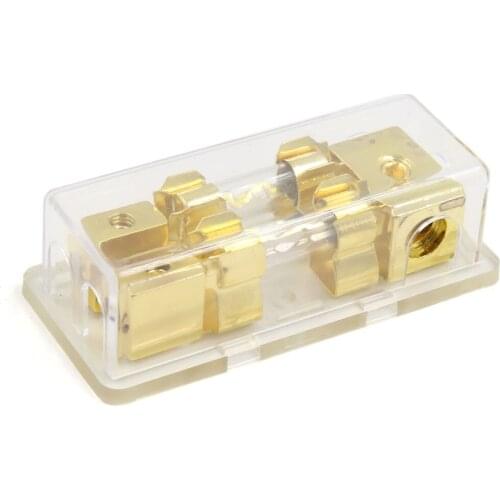 X Autohaux Car Stereo Audio Base 60A 1 in 2 Out Inline ANL Fuse Holder Distribution Block Auto Audio Amplifier Circuit Breaker