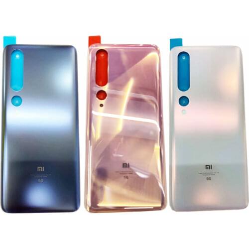 100% Original Glass Rear Housing For Xiaomi Mi 10 Pro / Mi 10 5G Battery Cover Back Door Replacement Back Housing Battery Case