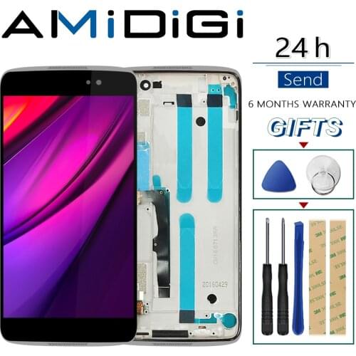 For Alcatel One Touch Idol 4 LTE 6055 6055P 6055Y 6055B 6055K 6055H OT6055 LCD DIsplay + Touch Screen Digitizer Assembly+Frame