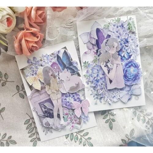 1 Loop 6 X 112cm Light Purple Rain Flower Washi Tape Special Oil