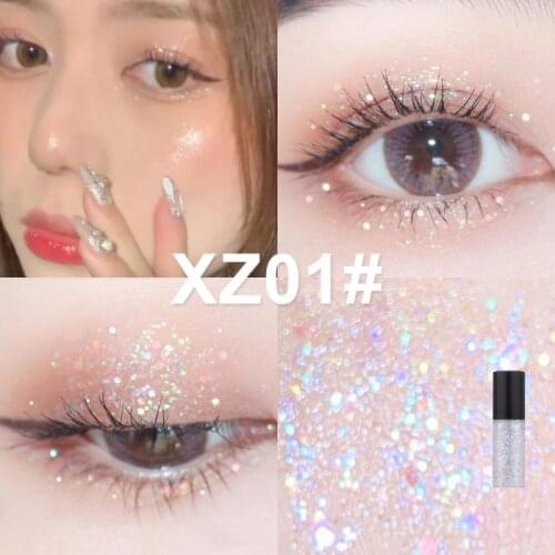 1PC Shiny Liquid Eyeshadow Waterproof Eyeshadow Glitter Liquid Highlight Shimmer Pigmented Eyeliner Diamond Eye Makeup Cosmetic