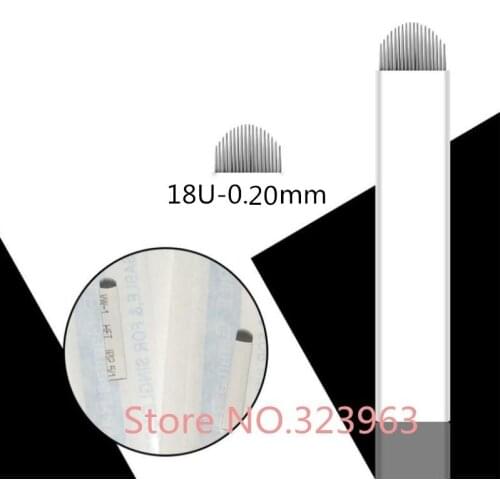 20Pcs 0.20mm 18U Lamina Tebori Tattoo Needles Pins U Shape Microblading Eyebrow Tattoos Permanent Manual Blade
