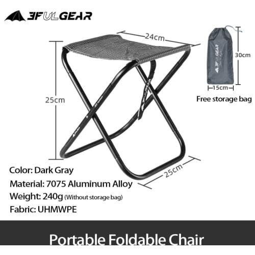 3F UL GEAR Lightweight Outdoor Compact Portable Aluminium Alloy Folding Fishing Stool Collapsible Camping Seats Hiking Stool