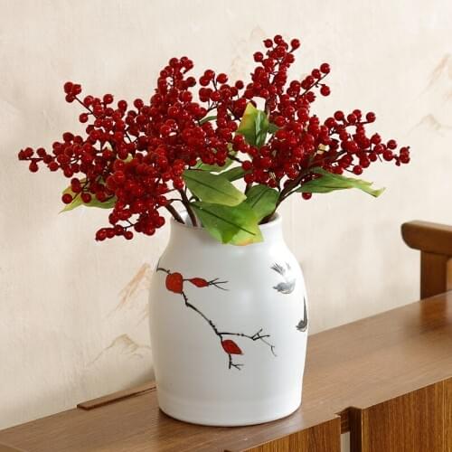 4 Pcs/lot Artificial Flower Foam Fruit Berry Sprays for Christmas and Home Decoration Free Shipping