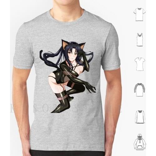 Kuroka Waifu-White T Shirt Cotton Men Diy Print Kuroka High School Dxd Highschooldxd Hsdxd Anime Waifu Kawaii Kawai