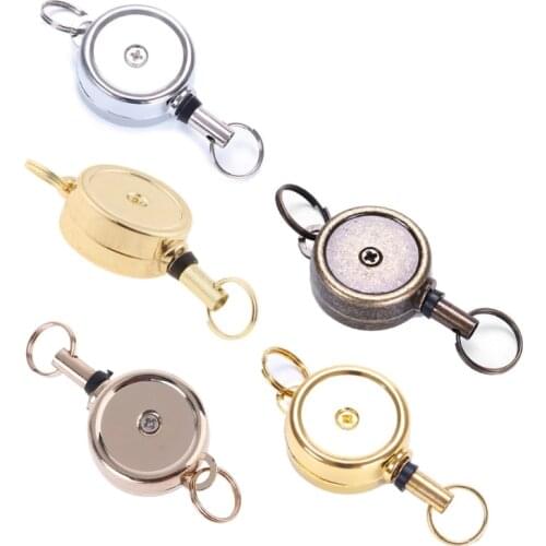 Hot Selling Zinc Alloy Carabiner Badge Reel Retractable ID Card Reel Badge Holder Keychain