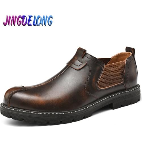 Brand Mens Casual Shoes British Style Mens Shoes Fashion Classic Mens Loafers Retro Adult Shoes for Men Zapatos De Hombre