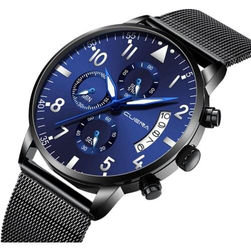 Watches Men Stainless Steel Luxury Military Sport Watch Relogio Masculino Quartz Wristwatches Saat Reloj Hombre with Calendar