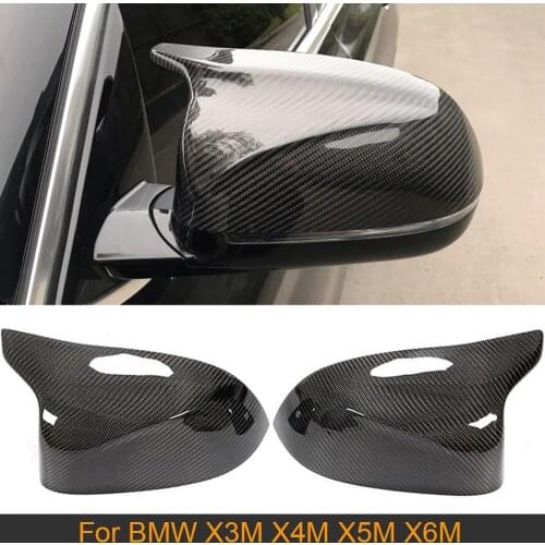 Carbon Fiber Car Rearview Mirror Covers Caps for BMW X3M F97 X4M F98 X5M F95 X6M F96 2018-2020 Side Mirror Covers Caps RHD / LHD