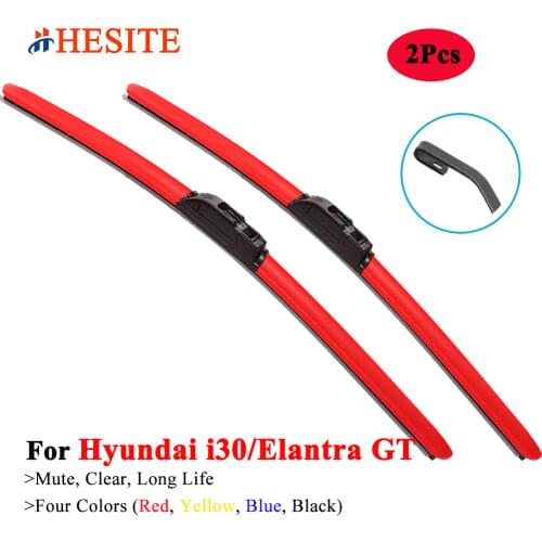 HESITE Colorful Hybrid Wiper Blades For Hyundai I30 N Hatchback Sport AWD Estate Sedan Wagon GD PD T-GDI 1.4 2015 2016 2020 2021