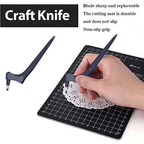 DIY Art Cutting Tool, Craft Cutting Kinfe with 360° Steel Rotating Blade Safety Cutter Paper Knife Accessories 2105