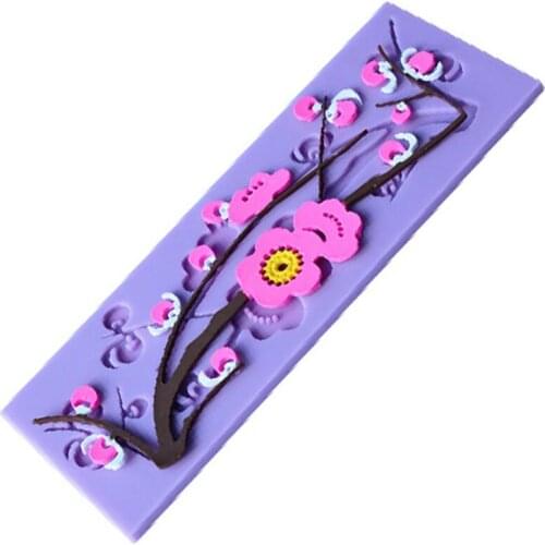 DIY Silicone Lace Mold Plum Flower Cake Mould Sugar Craft Fondant Cake Embossed Mold Cake decoration Tools Gift