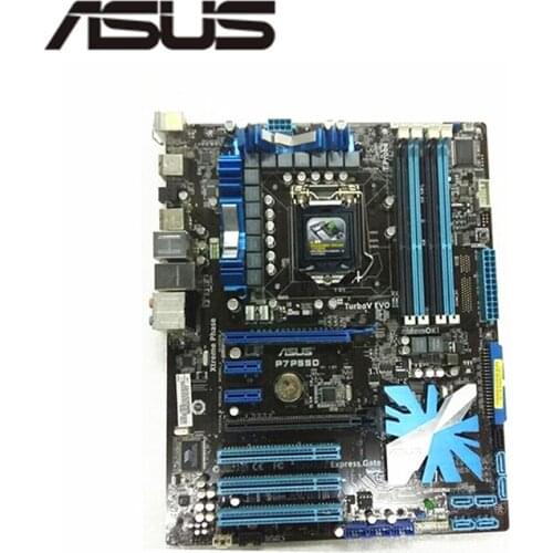 For ASUS P7P55D Motherboard LGA 1156 DDR3 16GB For Intel P55 P7P55 Desktop Mainboard SATA II PCI-E X16 Used AMI BIOS