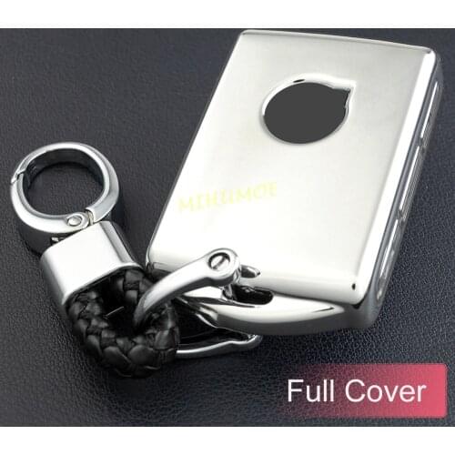 For Volvo XC40 XC60 XC90 S60 V60 S90 V90 Car Key Chain Ring Fob Cover Case Holder Accessories Silver