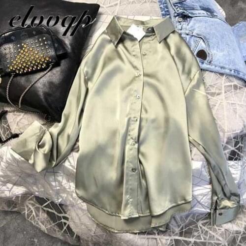 Elvvqp Satin Blouses
