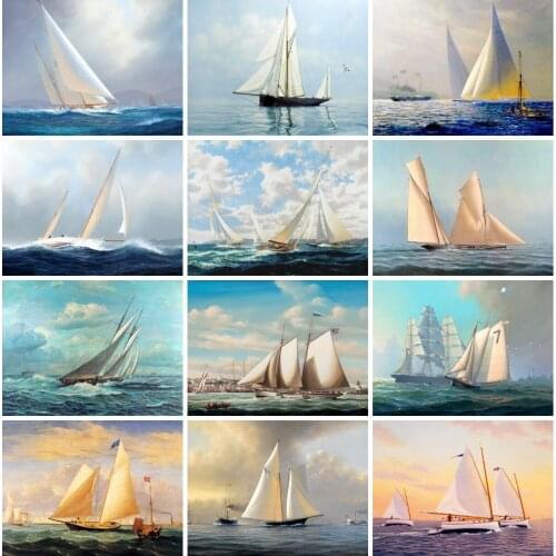 EverShine Diamond Painting Kits Ship Picture Rhinestones Diamond Embroidery Sea Landscape Cross Stitch Hobby Gift Home Decor