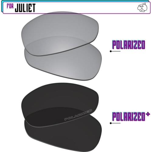 EZReplace Polarized Replacement Lenses for - Oakley Juliet Sunglasses - BlackP Plus-Silver P