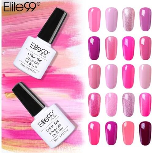Elite99 Pink Magenta UV Gel Nail Polish 10ml Nail Color Base Top UV LED Lamp Dry Soak Off Nail Art Gel Varnish Primer Nail Gel