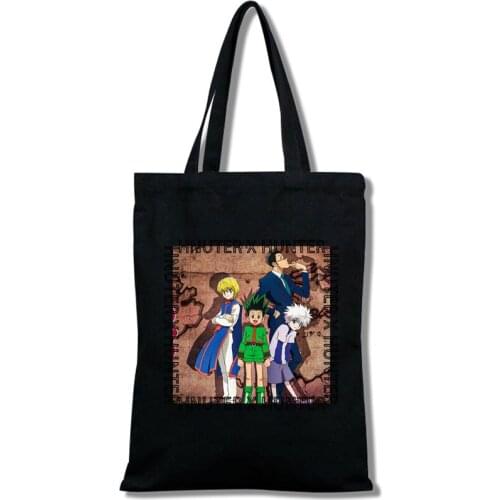 Hisoka Morow From Hunter X Hunter Anime HxH Shoulder Canvas Bags Large Capacity College Bag Harajuku Women Shopping Bag