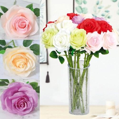 Simulation Rose European Style Core-Spun Peony Flower Branch Wedding Hall Decor Silk Flowers MotherS Day ValentineS Day Rose